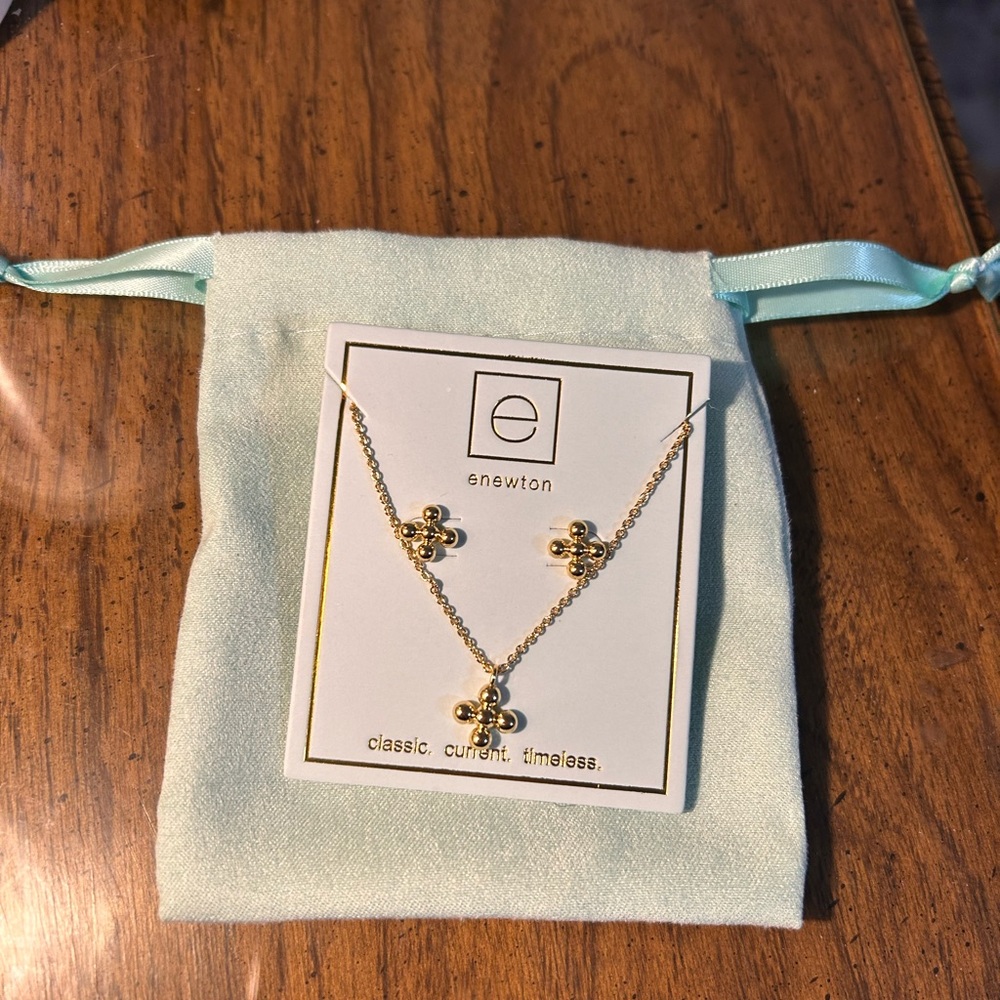 Gold Necklace and Earring Set by Enewton